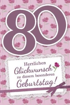 Depesche Geburtstagskarte 80.Geburtstag Mit Musik (Rosa)