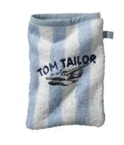 Tom Tailor Waschhandschuh Blau / Creme
