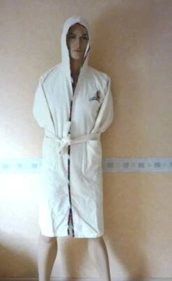 Morgenstern Bademantel Pferdewappen Ecru - Beige (134-140)