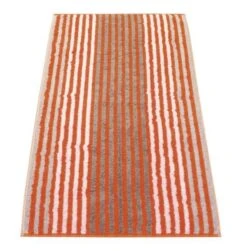 S.Oliver Gästehandtuch Streifen Orange / Braun