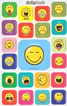Sticker Smiley Mit Bunten Rahmen
