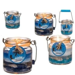 Out Of The Blue Kerze Maritim Im Glas Mit Metallbügel