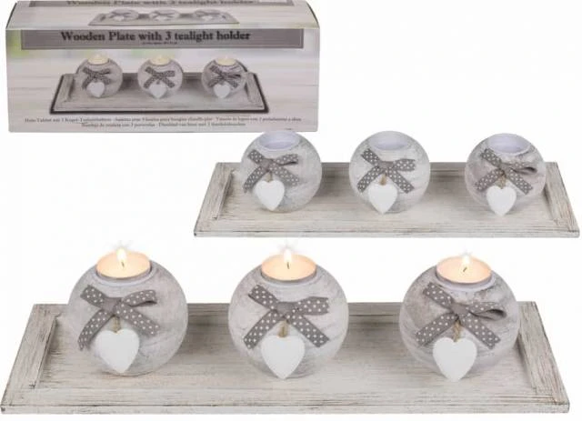Out Of The Blue Holz Tablett Mit 3 Kugel Teelichthalter 3 Out Of The Blue Holz Tablett Mit 3 Kugel Teelichthalter