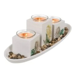 Out Of The Blue Holz Tablett Mit Teelichtern Tropical -Geschenkladen go350128 holz tablett teelichter 2 640x640