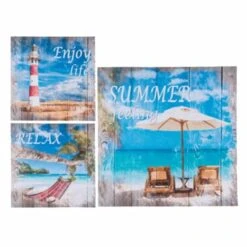 Out Of The Blue Leinen Bild Urlaub Auf Holzrahmen