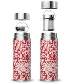Qwetch Tea To Go Thermoflasche Flower Rot -Geschenkladen piqd5130 qwetch tea to go flower 2 640x640
