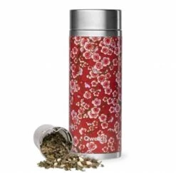 Qwetch Tea To Go Thermoflasche Flower Rot