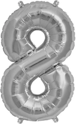 Metall Folien Ballon Zahl 8 (41cm)