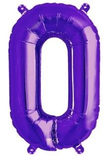 Metall Folien Ballon Zahl 0 (41cm)