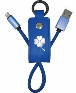 Yesbox USB Ladekabel Schlüsselanhänger Glück (Blau)